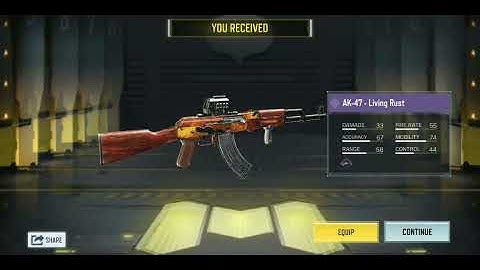 New Free Epic ak 47 weapon skin living rust in cod mobile.  #cod