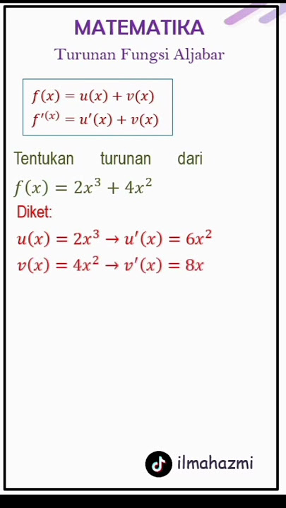 turunan fungsi aljabar #mtksd #mtksma #mtksmp #mtkmudah #mtk #matematika #trikmtk #fungsi #turunan