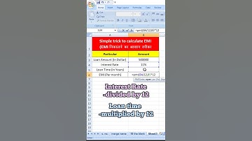 How to calculate EMI #shorts #excel #exceltricks #computer