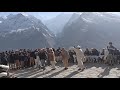 Senior minister colr abaid ullah baig performing traditional dance at biltit fort karimabad