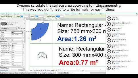 Calculate Duct Fitting Area with Dynamo
