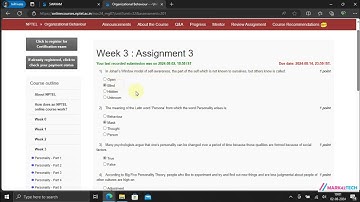 NPTEL Organizational Behaviour Week3 Assignment3 Solution JULY 2024