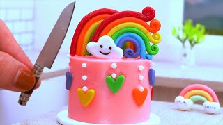 Delicious Miniature Rainbow Cake Decorating For Birthday 🍒🍉🌈 Tiny Cake Perfect Recipe Ideas