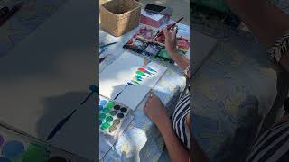 Painting a loose landscape with figures. Tutorial coming soon! #artshorts #watercolor #art