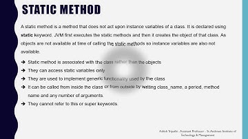 SAITM BCA 6 Java Unit 2 Lecture 8