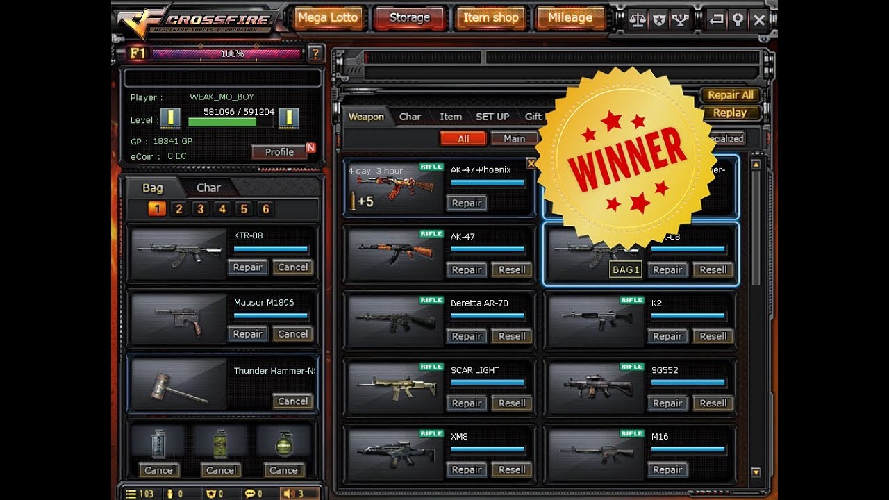 Winner Of Free Crossfire Account Giveaway 1 Bar Gold Youtube