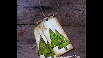 Christmas in July Festival of Trees Distressed Gift Tag Video Tutorial