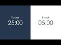 25/5 Pomodoro Timer | 4 x 25 min | Minimalist Timer for Focus and Productivity