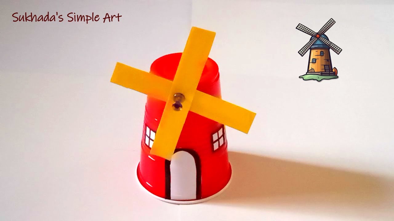 Windmill craft ideas / paper cup windmill / how to make windmill / simple art and craft