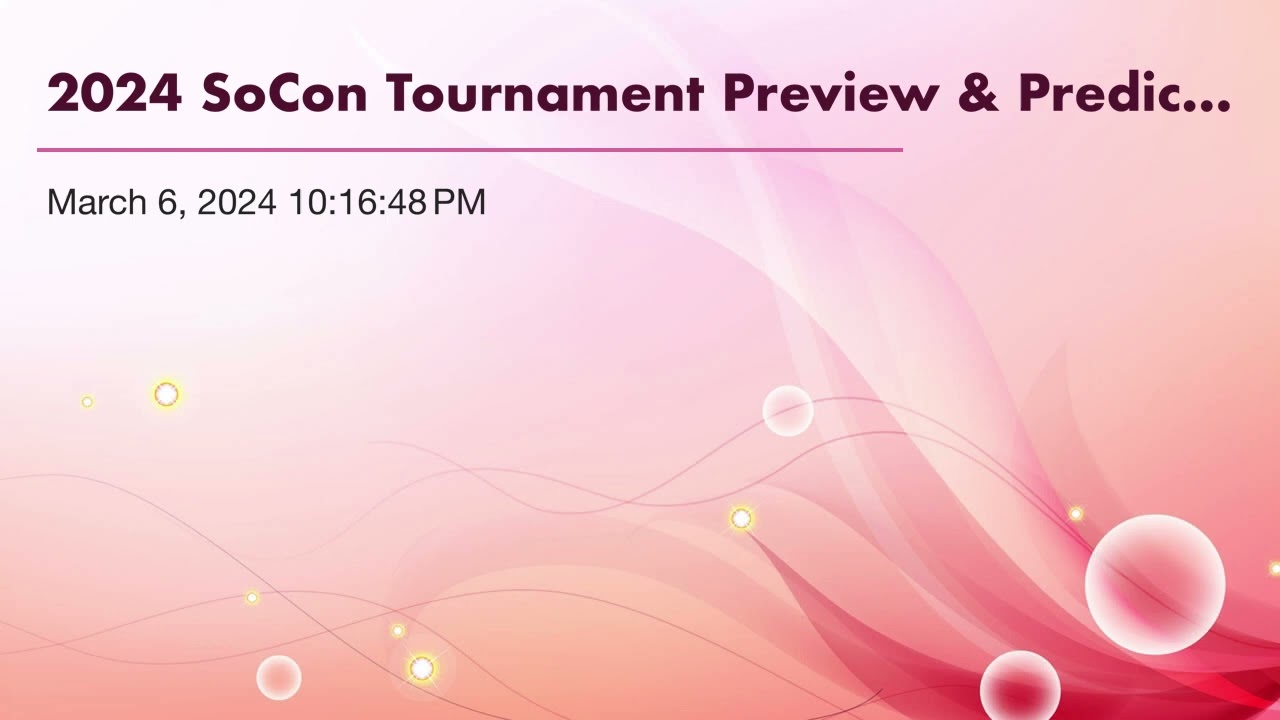 2024 SoCon Tournament Preview & Predictions!