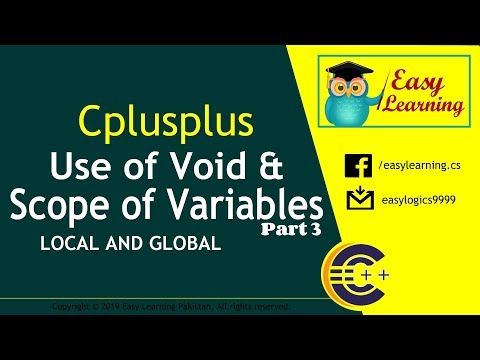 Lecture 6 - Scope of variables and use of void (HINDI/URDU) | Part 3  | Easy Learning Classroom