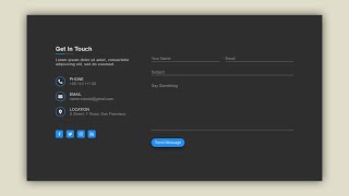 Responsive Contact Us Page Using HTML and CSS | Contact Form Design