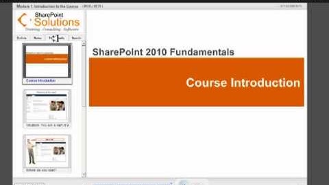 SharePoint Solutions Introductory Online Self-Paced SharePoint 2010 Training