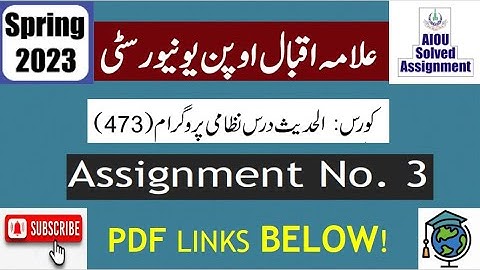 ⏩ AIOU Code 473 Solved Assignment No.3 Spring 2023 || Subject: Hadith || Level: BA/B.Com