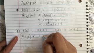 How to subtract two functions