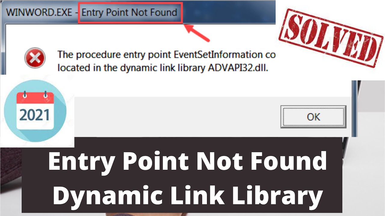 How To Fix: The Procedure Entry Point EventSetInformation Could