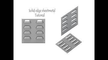 Solid Edge tutorial - 48 - Sheet metal tutorial vent design(louver).