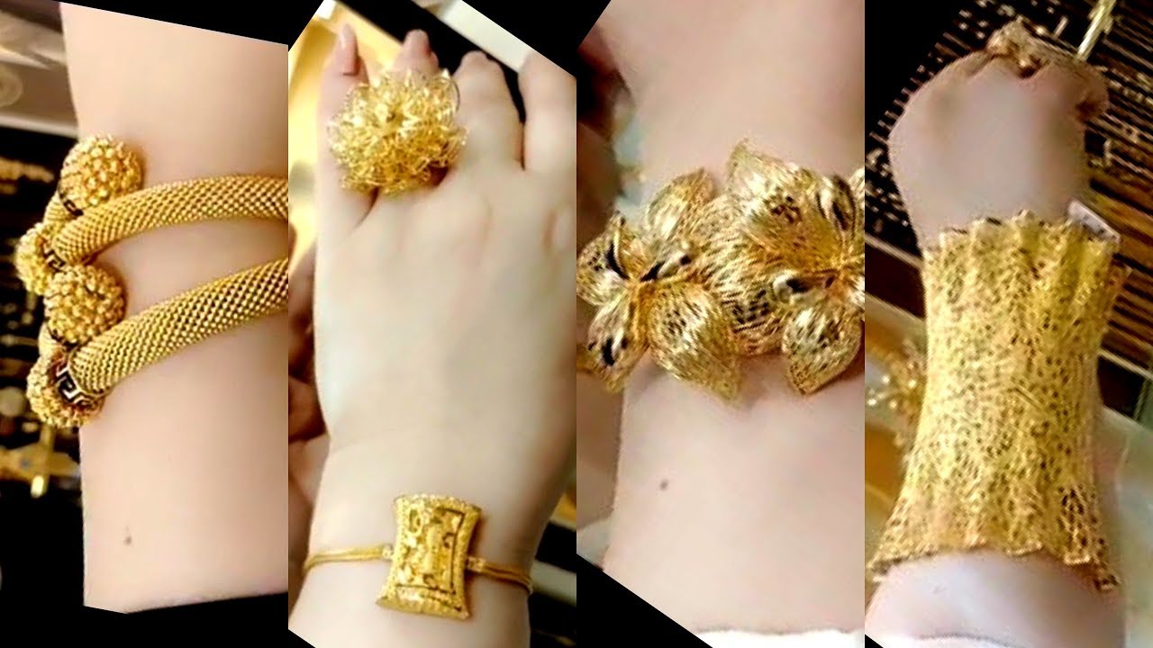 مجموعه اساور ثابتة خليجي وايطالي من صياغه الكوثر - New Collection of  Khaleeji and Italian Bracelets - YouTube