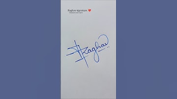 how to sign the name Raghav ? #signature #shorts #shortsvideo @Girish.calligraphy #snowman