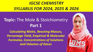 IGCSE/GCSE Chemistry Topic: The Mole & Stoichiometry - Part 1