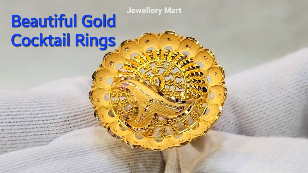 Yellow Chimes Rings for Women and Girls | Traditional Gold Cocktail –  YellowChimes