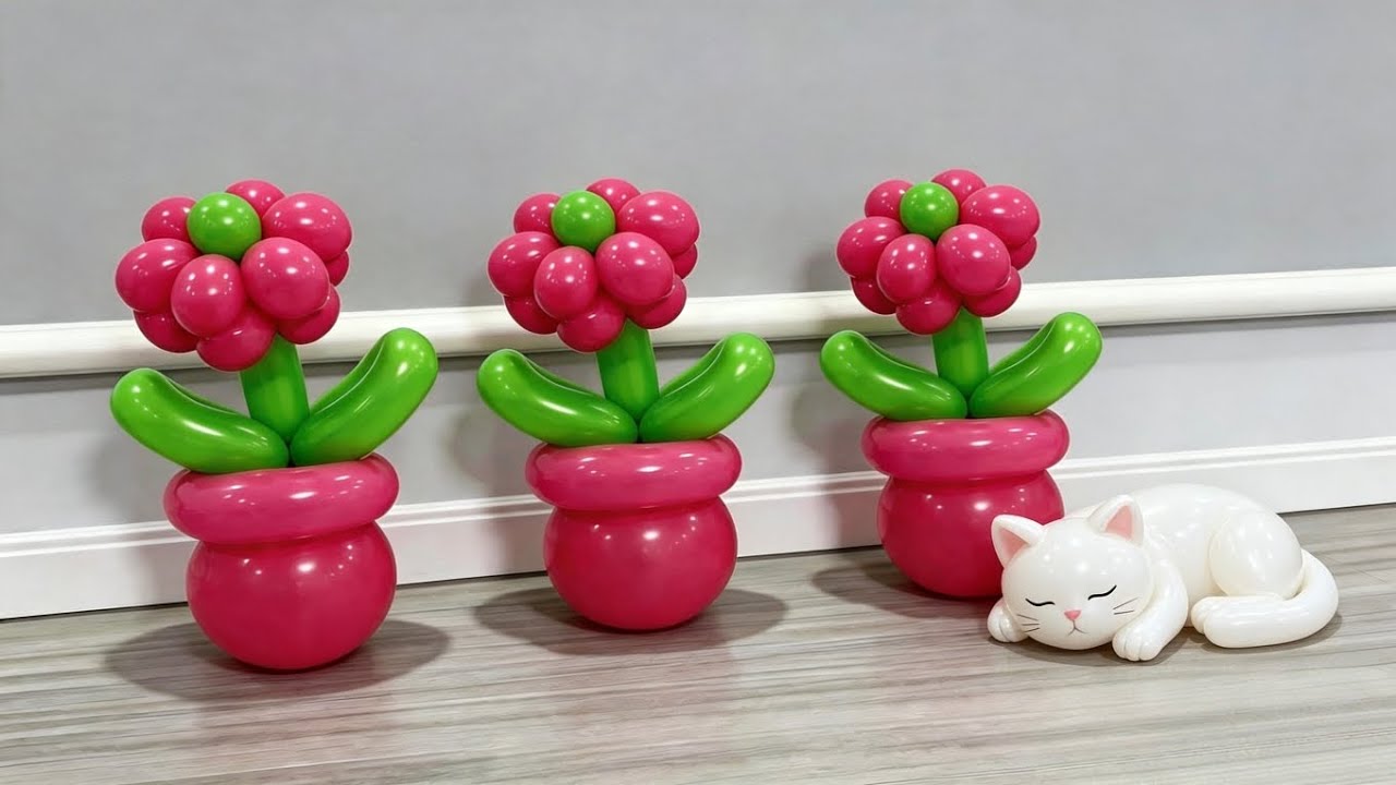 Tutorial for Unfailing Flower Balloon Bonsai/气球花盆栽教程#欣喜
