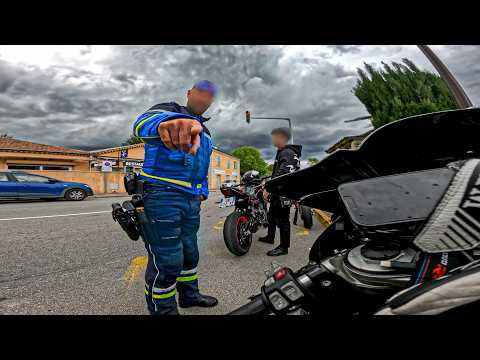C'EST LA FIN ! 😠 CONTROLE DE POLICE LE COMBO MT07, S1000RR, KTM 500 EXCF
