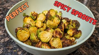 Spicy Brussels Sprouts via Air Fryer