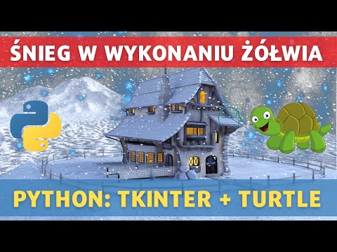 Python Turtle 🐢 + Tkinter ❄ płatki śniegu ❄