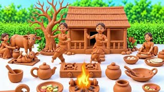 Miniature Clay Cooking Set Making | Handmade Clay Toys Tutorial
