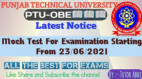 🔴PTU-OBE Mock Test | Mock Test For Exams Starting From 23.06.2020 | 4th & 6th for 5years, 4th for yr