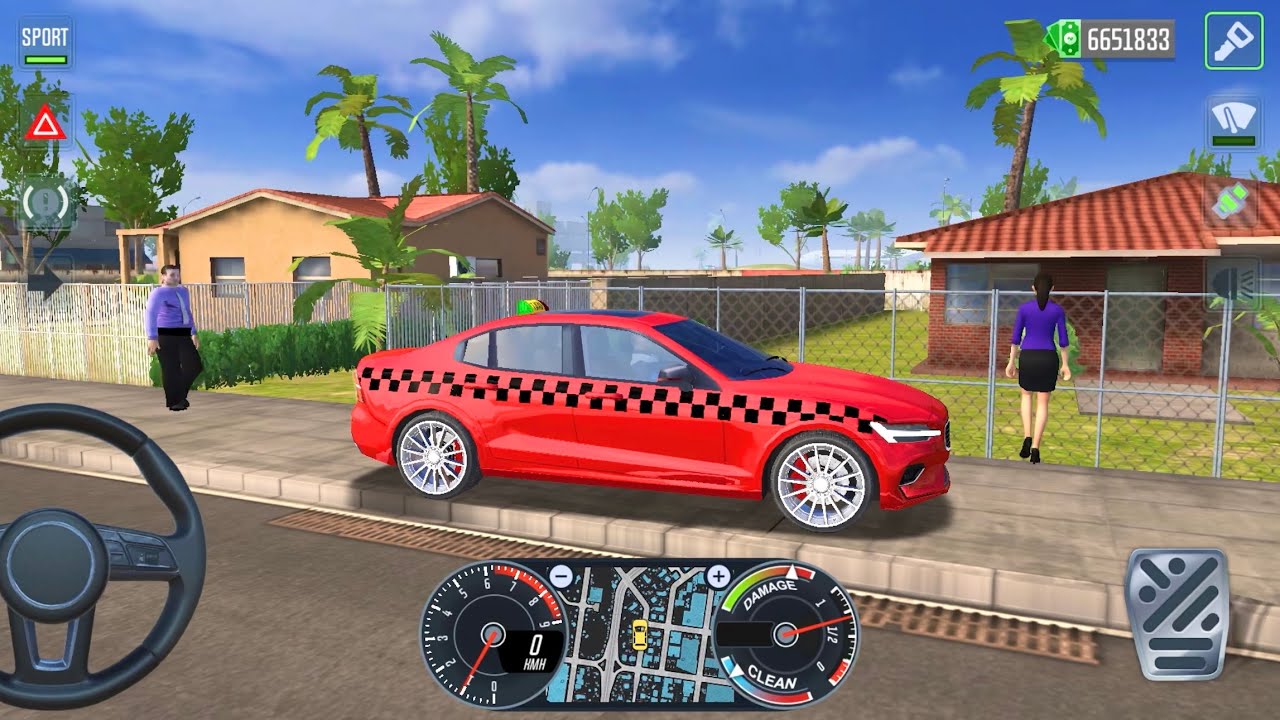 Volvo S60 Premium Red | Los Angeles L.A | Taxi Car Simulator EVO Mobile Gameplay