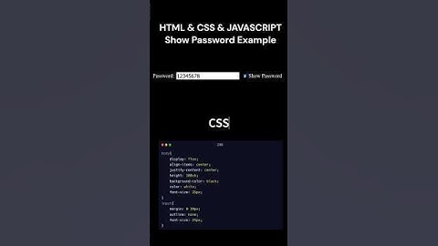 Show password using JavaScript #javascript #password