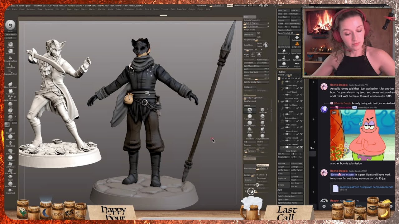 Live ZBrush Sculpting for 3D Printing | Bandit Fighter - YouTube