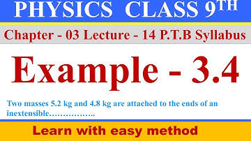 || Physics Class 9th || Chapter 3 || Dynamics || Example 3.4 || P.T.B Syllabus ||