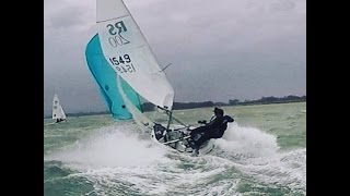 Windy RS200 racing in 28 knots!! Masts break and close racing