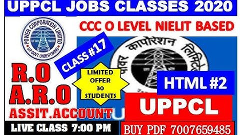 UPPCL RO/ARO/ASSISTANT ACCOUNTANT CLASS #17 (CCC-O LEVEL BASED)HTML CLASS #2