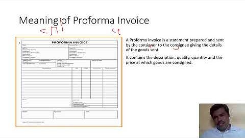 Proforma invoice  Account Sales and Commission in Consignment