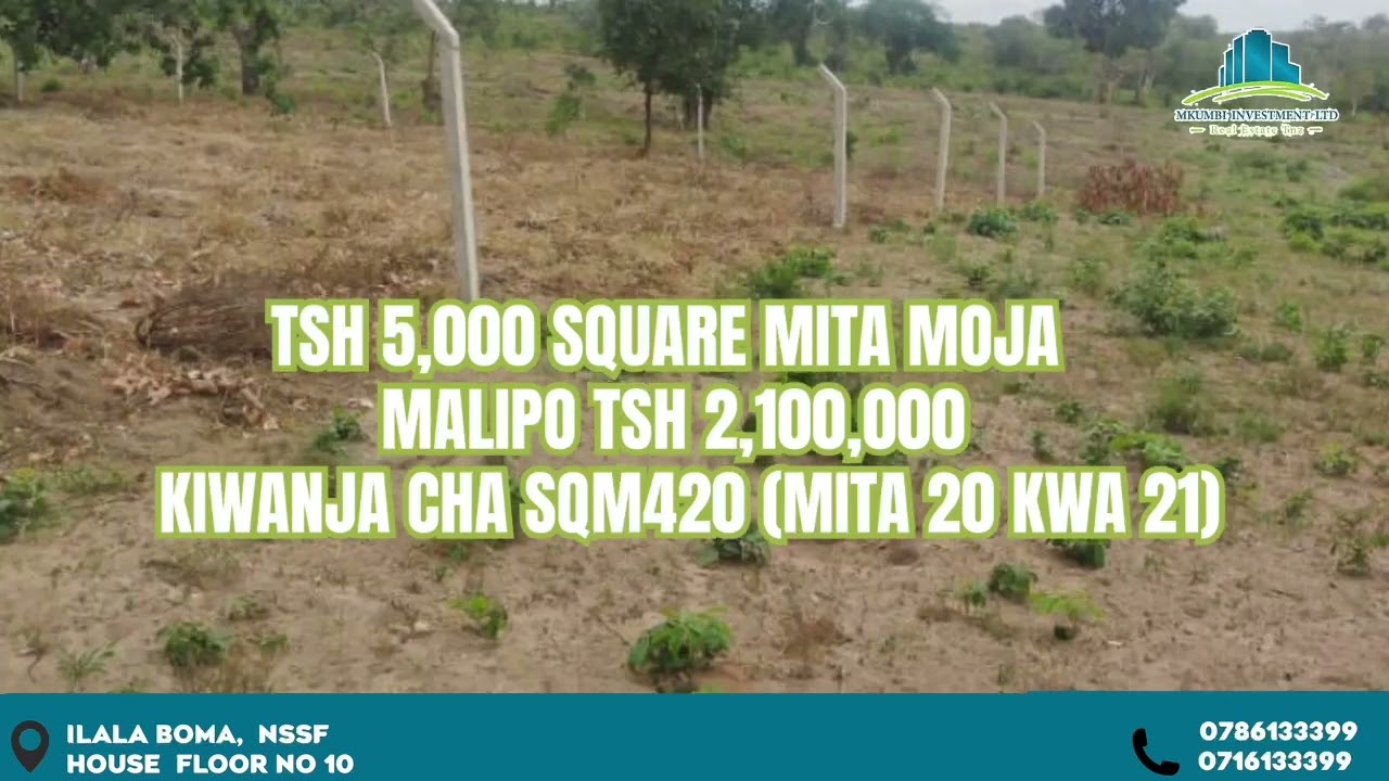 MKOPO WA VIWANJA MLANDIZI VIKURUTI. LIPIA HADI 140,000 KILA MWEZI MIEZI24. 0786133399