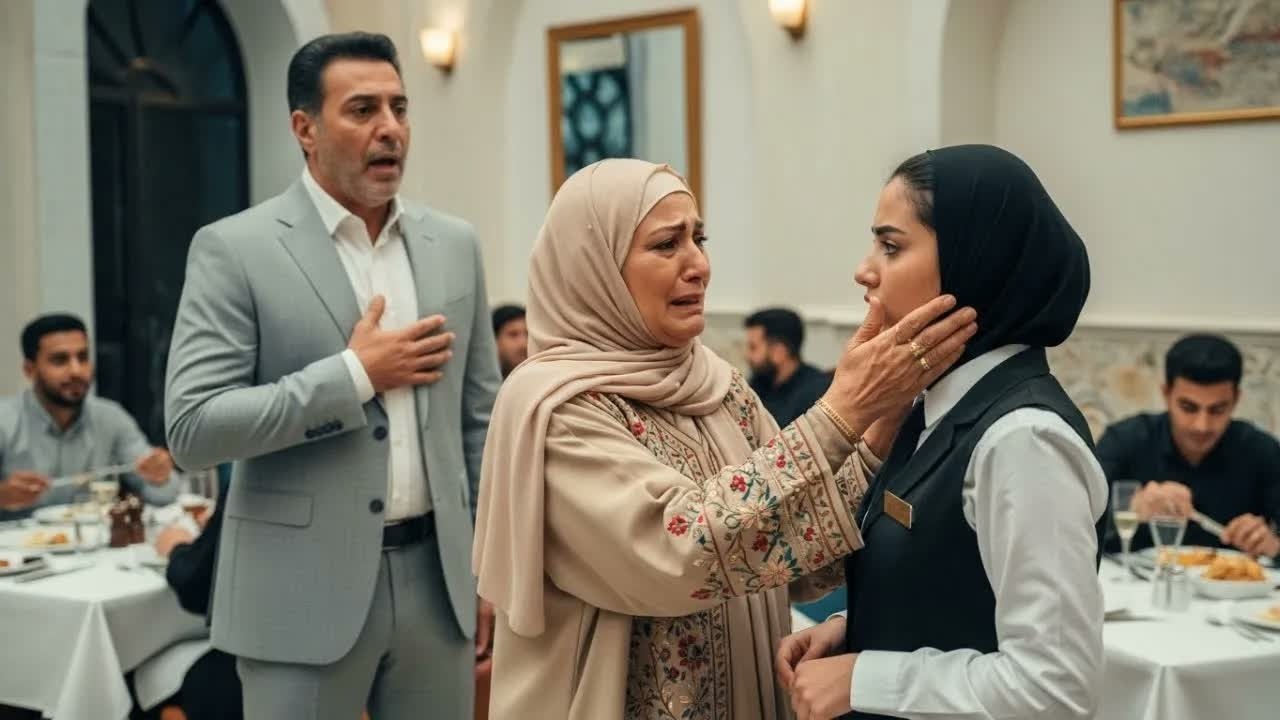 تمسِك يد النادلة وتقول： ＂لديك عينا ابنتي!＂… والمليونير خلفها يُصاب بالذهول!