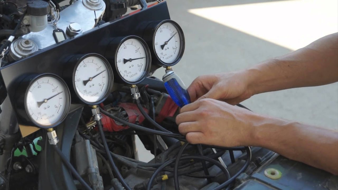 Produktbild von TUOKE 4x Vergaser Synchron Testgerät, Synchronizer Sync Gauge Set Mit Gummischlauch Kompressionstester, Synchrontester Für PKW Motorrad KFZ