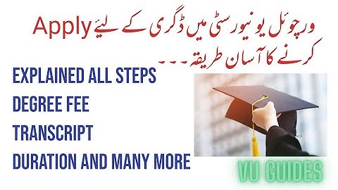 Virtual University mein Degree k liay apply krny ka treeka/ Final transcript/ fee Refund/VU Guides