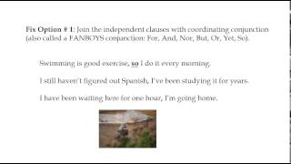Run on sentence lesson