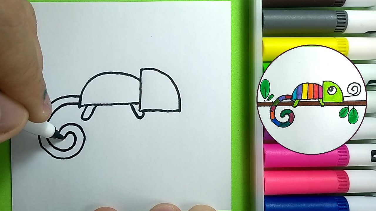 Como desenhar um Camaleão Simples e Fácil - YouTube