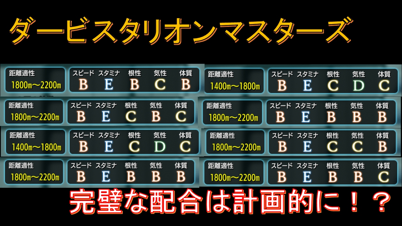 ダビマス 完璧 な 配合