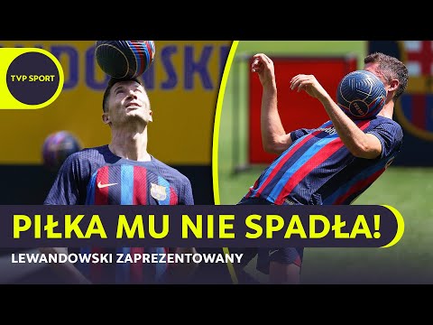 ROBERT LEWANDOWSKI ZAPREZENTOWANY NA CAMP NOU | POWITANIE, PRZEMÓWIENIE, ŻONGLERKA