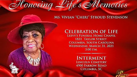 Ms. Vivian "Cheri" Stroud Stevenson- March 31, 202...