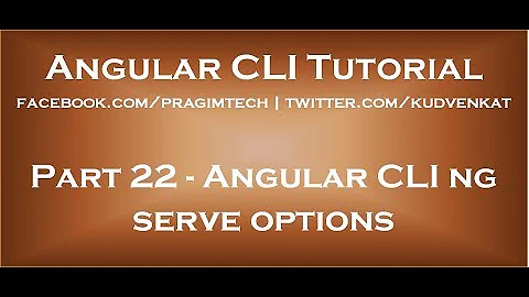 Angular cli ng serve options