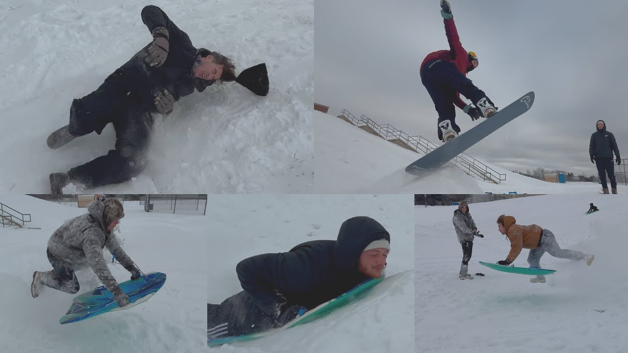 SLEDDING WITH THE BOYS (ramp wipeouts) - YouTube