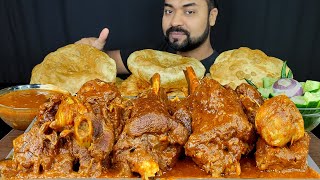 Bihari Mutton Masala Curry Soft Luchi Puri Spicy Mutton Gravy Salad Asmr Mukbang Eating Show 